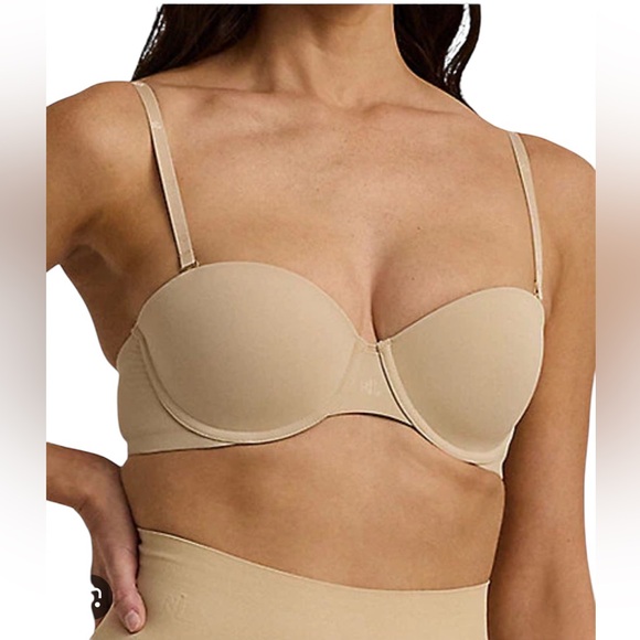NWT Lauren Ralph Lauren Women’s Luxe Convertible Strapless Bra in Light Truffle - Picture 1 of 8
